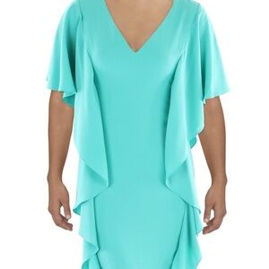Ralph Lauren Elegant Teal V-Neck Dress NWT Size 12